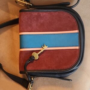 Fossil Rumi crossbody bag small cabernet navy purse